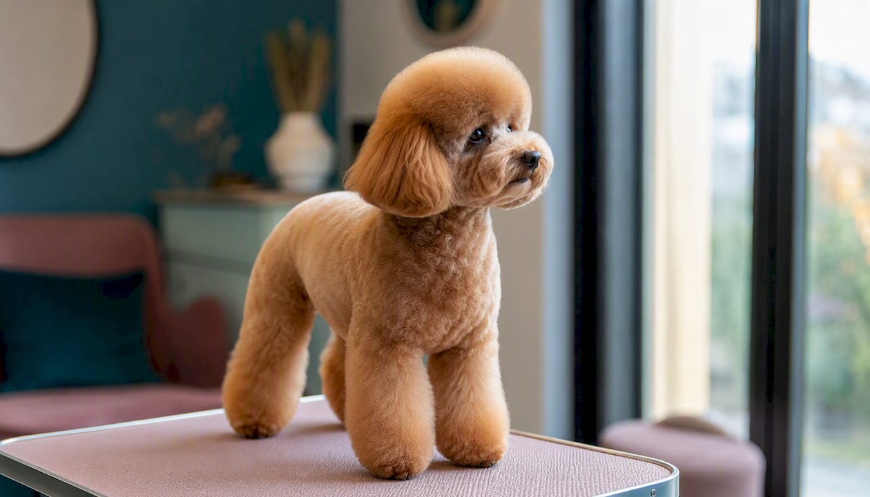 Miniature Poodle with Teddy Bear cut