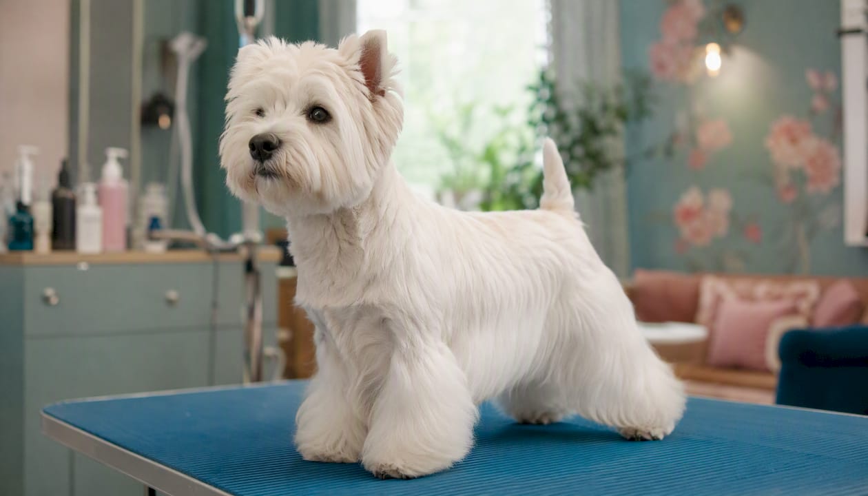 Westie cut grooming style shown on West Highland Terrier